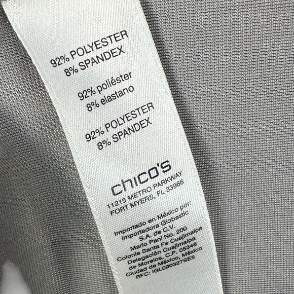 Chicos Velvet Tunic Top Womens Size 3 XL Mixed Print 3/4 Sleeve Floral Boho Art - Picture 10 of 10